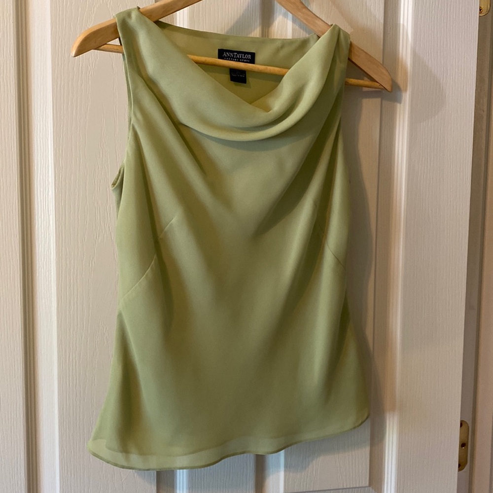 Classy, lined light green blouse-6P